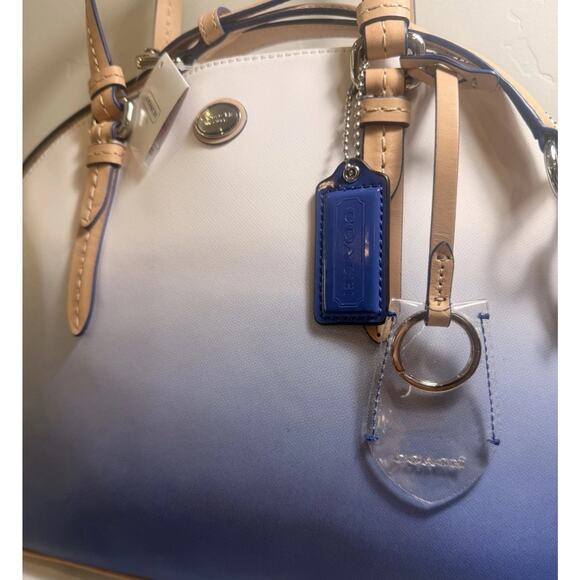 NWT Rare Gradient Coach Peyton Ombre Satchel & Wallet Set SV/Porcelain Blue - Picture 12 of 16